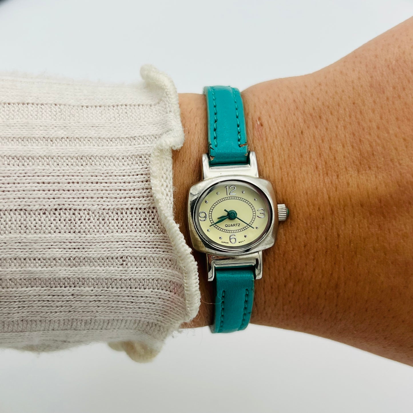 🩶 Teal Leather Watch