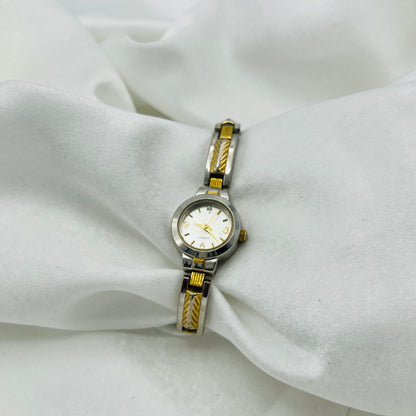 💛🩶 Two Toned Round Face Watch