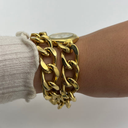 Gold-Toned Double Chain Watch