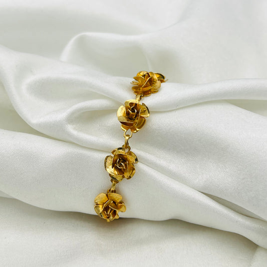 Gold-Toned Rose Bracelet