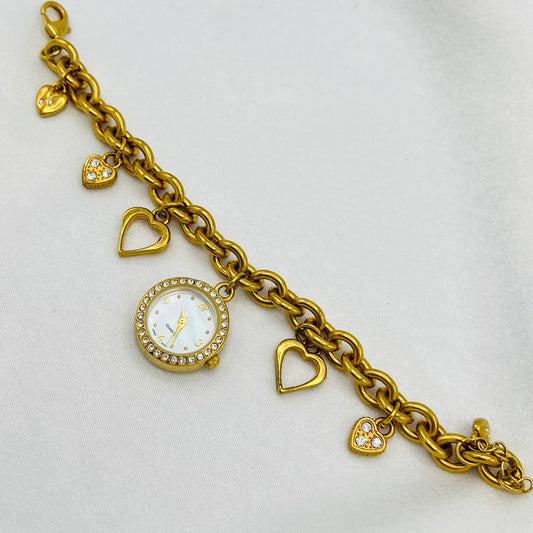 Heart Charm Bracelet Watch