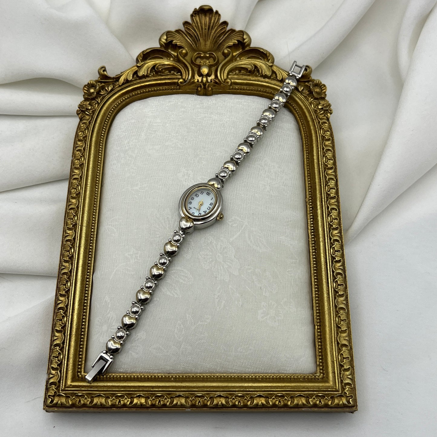 Two-Tone Heart Strap Watch