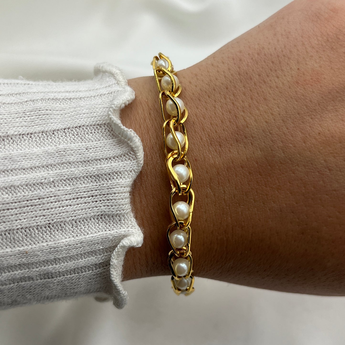 Gold-Tone Pearl Bracelet