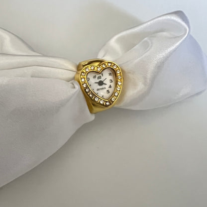 💛 Gold-Toned Heart Watch Ring
