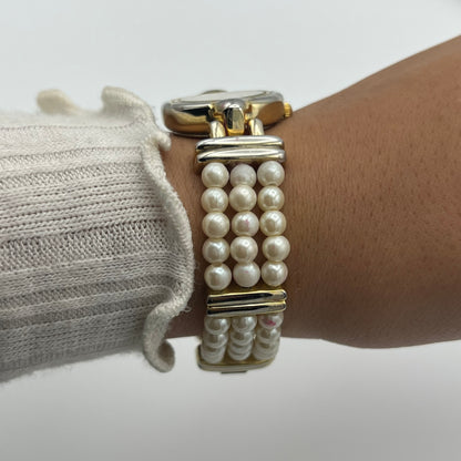 Gold-Toned Pearl Watch