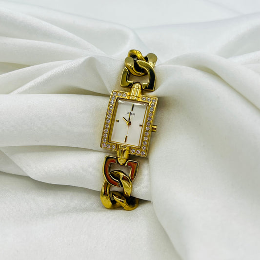 Gold-Toned Diamanté Guess Watch