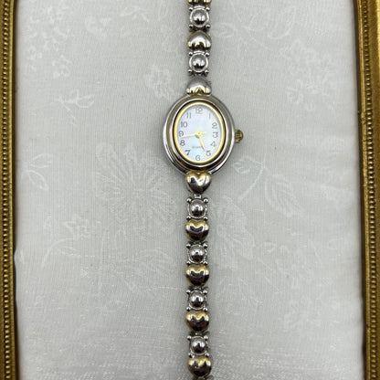 Two-Tone Heart Strap Watch