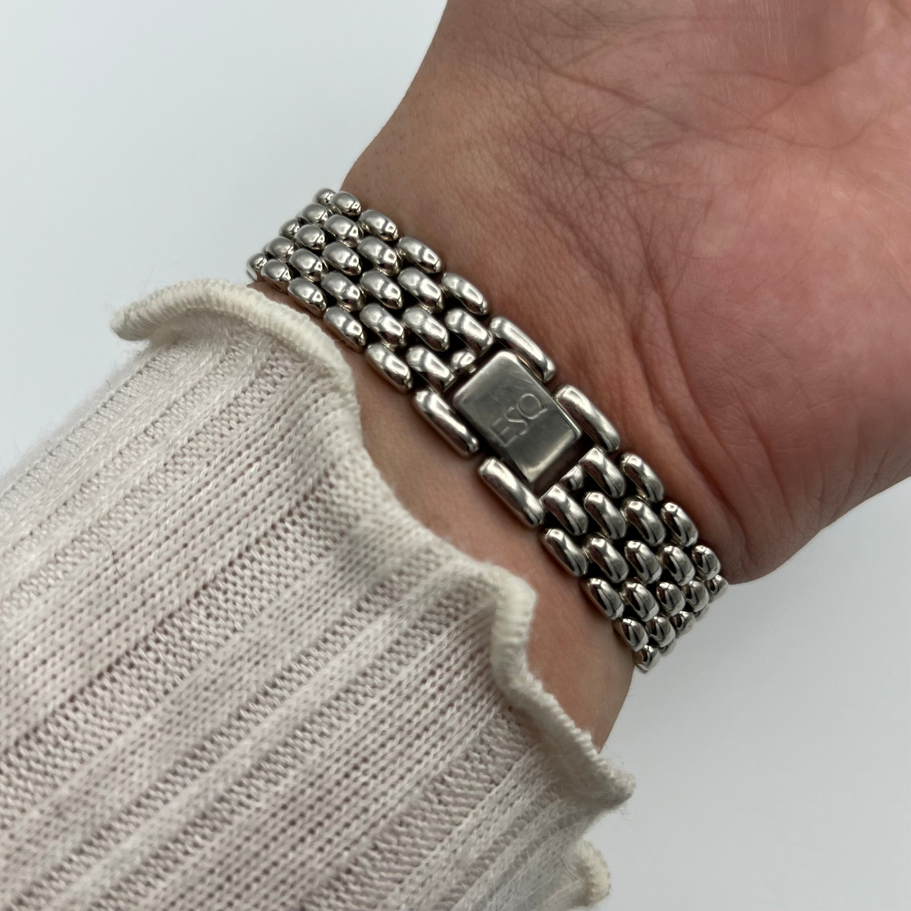 🩶 ESQ Silver-Toned Diamanté Watch