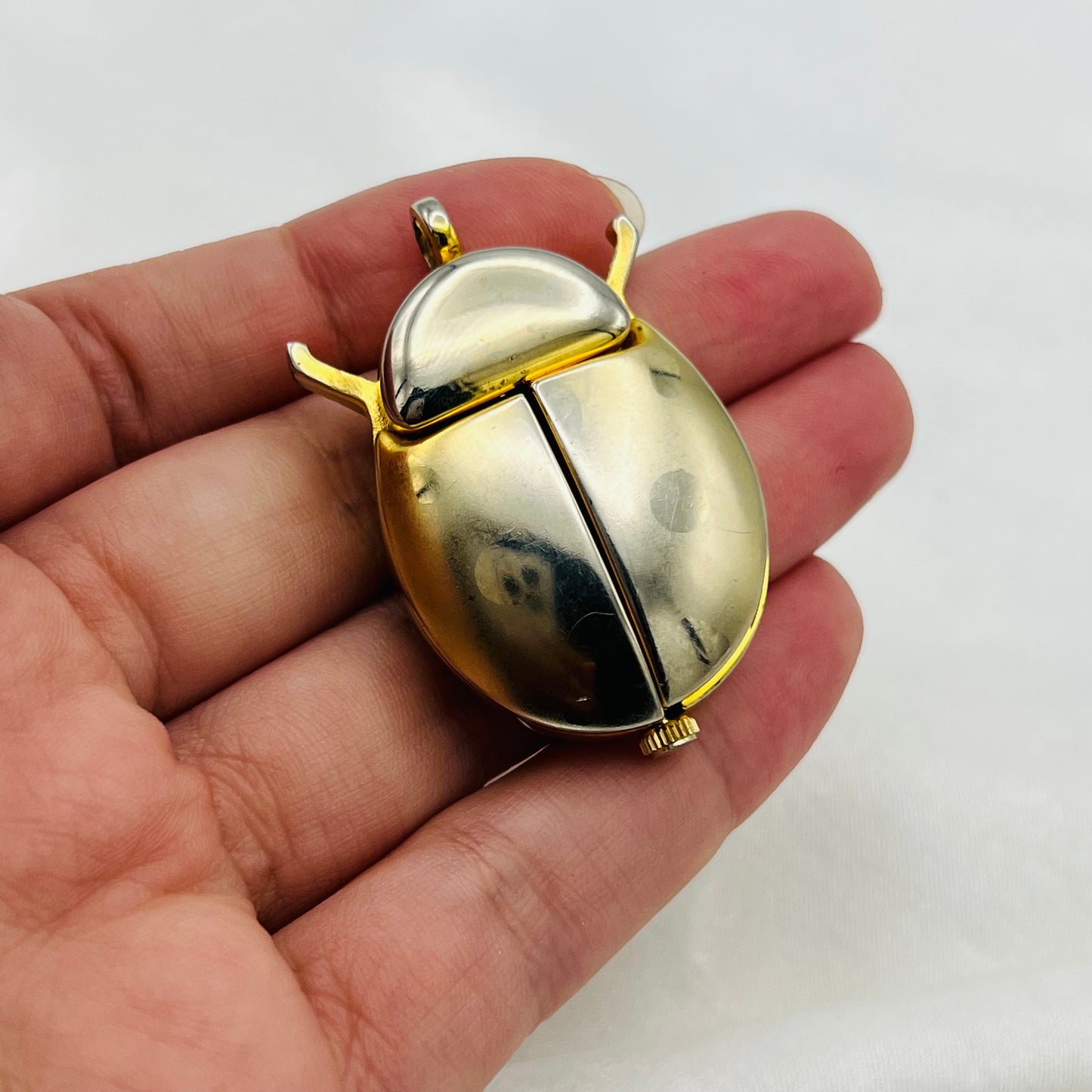 Gold-Toned Beetle Watch Pendant