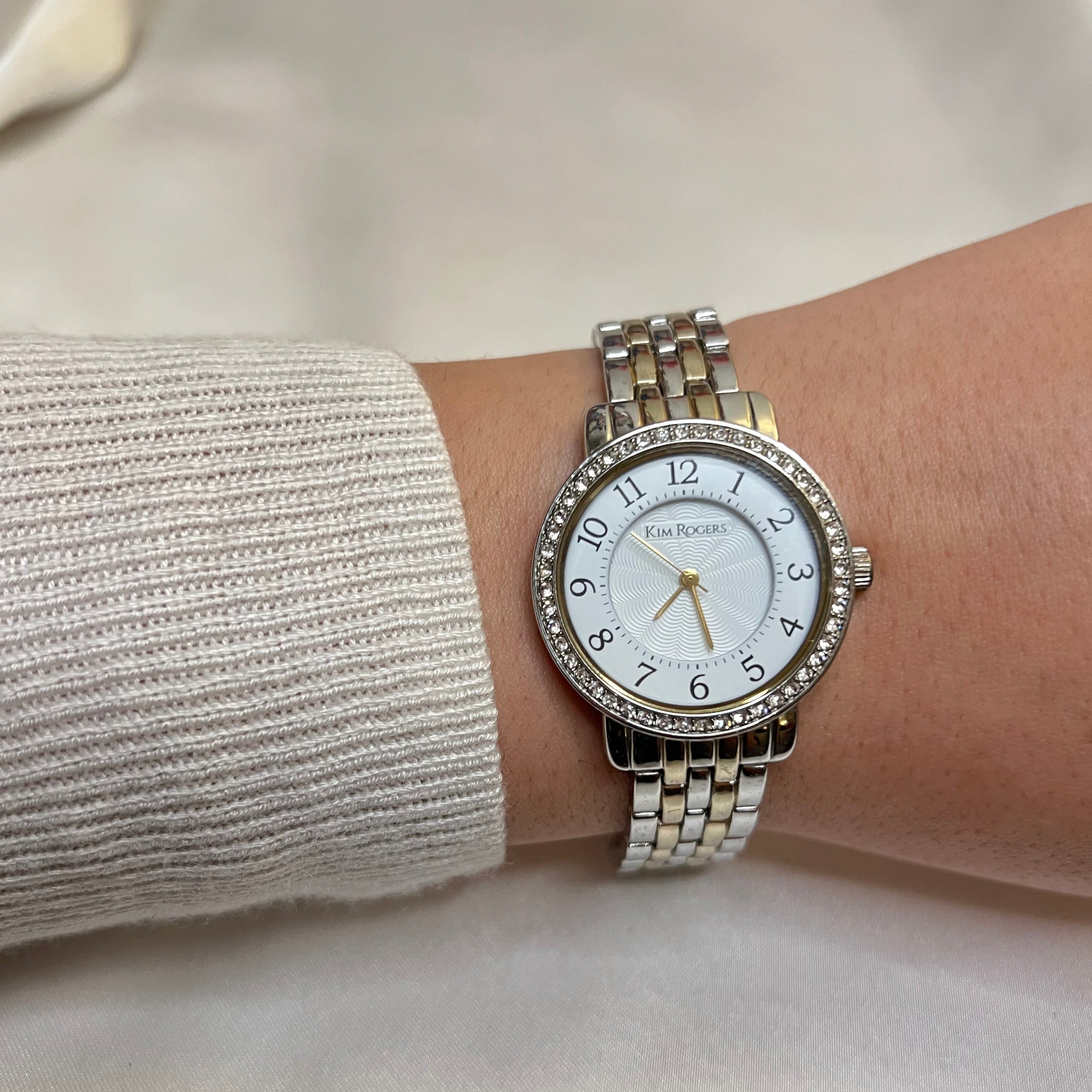 💎 Two-Toned Diamanté Face Watch