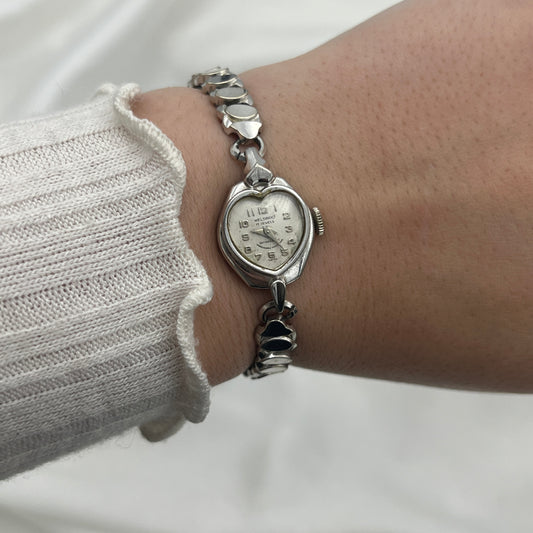Welsbro 17 Jewels Heart Dial Watch