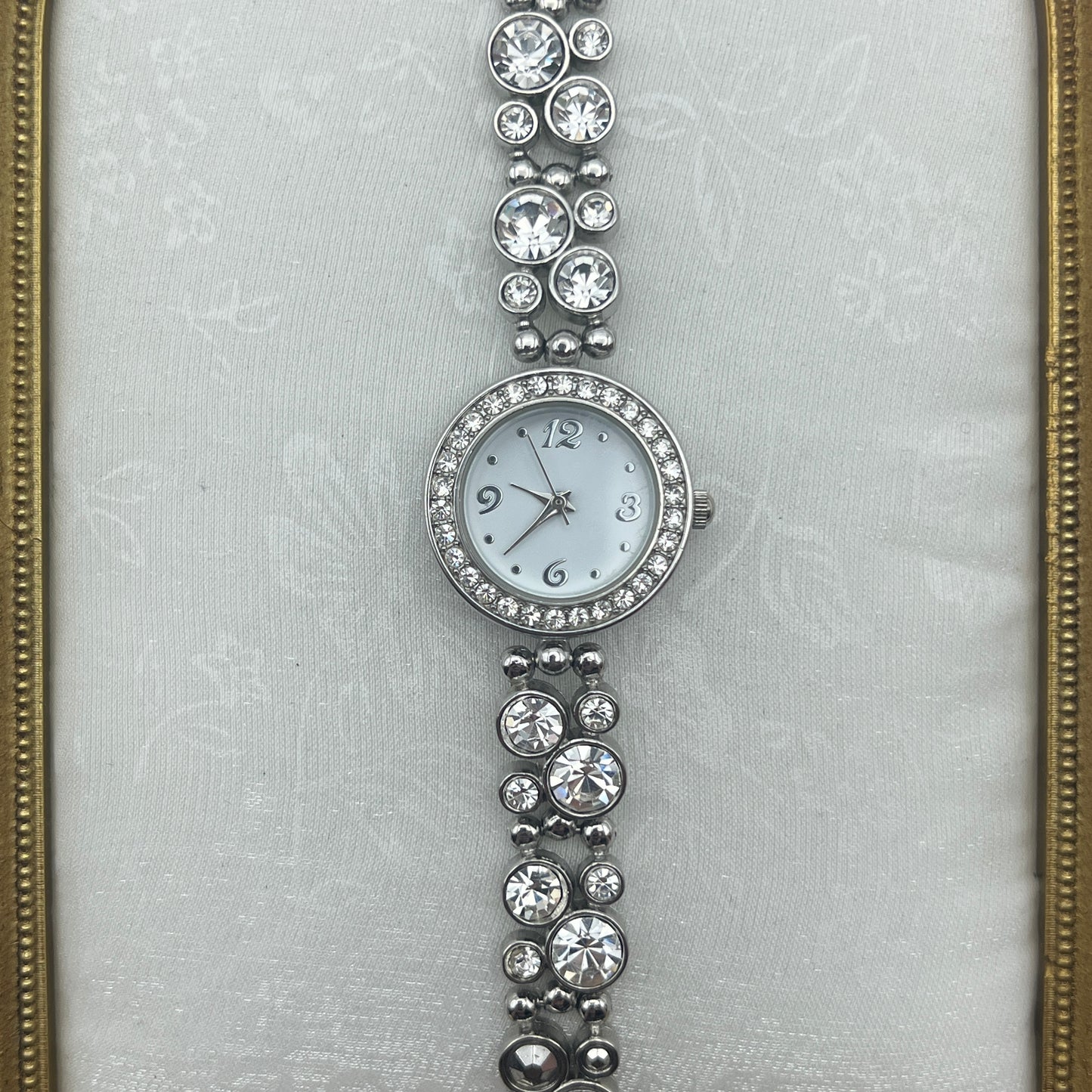 Diamanté Silver-Toned Watch