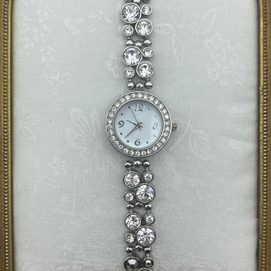 Diamanté Silver-Toned Watch