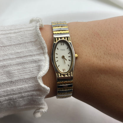 Caravelle by Bulova Oval Dial Two-Tone Stretch Watch