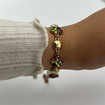Colorful Gemstone Flower Bracelet