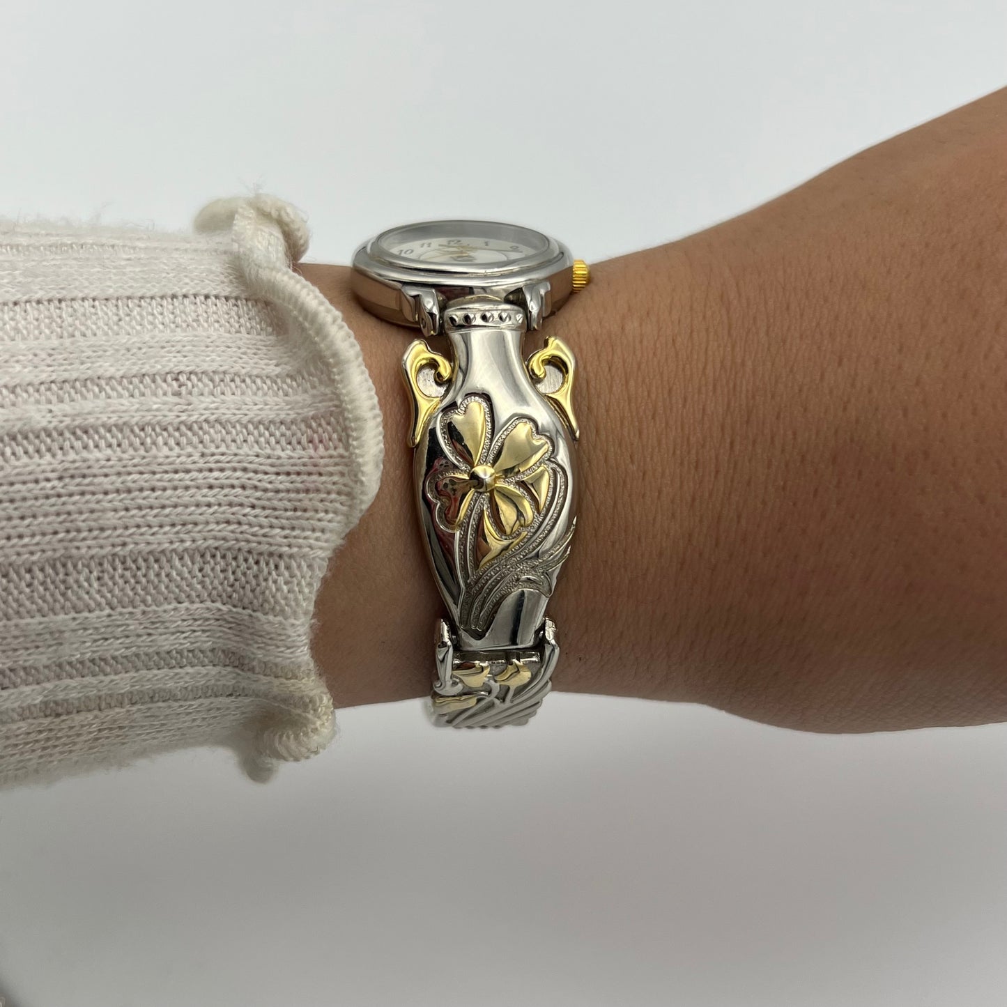 Flower Two-Toned Watch