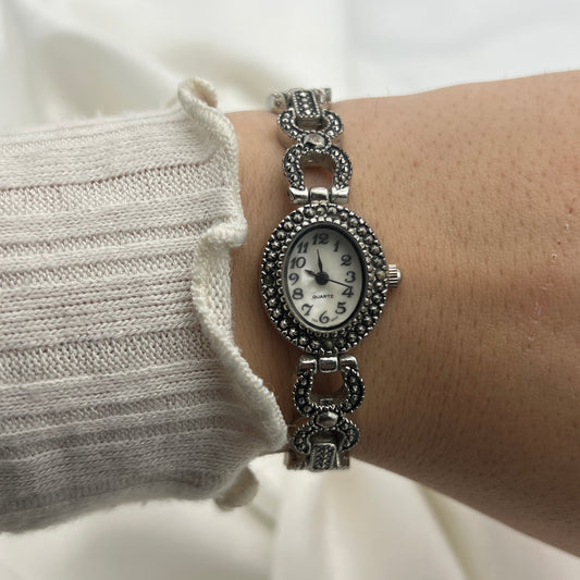 Silver Tone Art Deco Watch