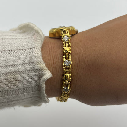 Diamanté Gold-Toned Watch