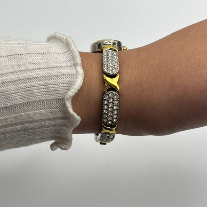 Two-Toned Watch with Diamanté Strap