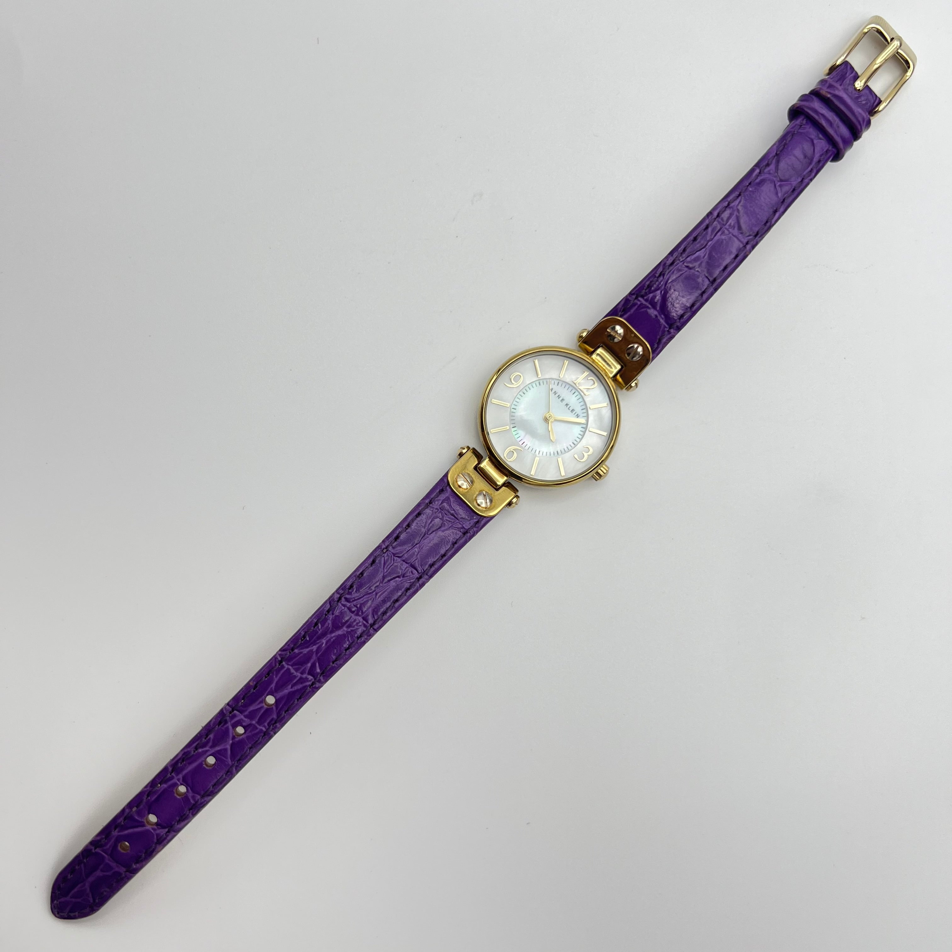 💜 Anne Klein Watch with Purple Leather Strap