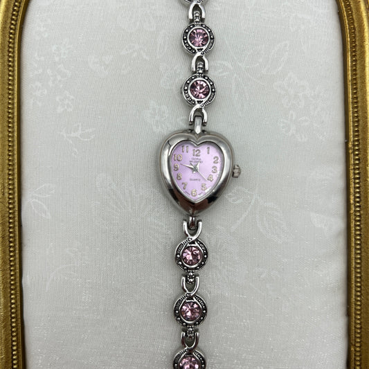 Purple Gemstone Heart Dial Watch