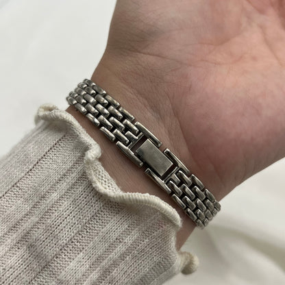 Diamanté Silver-Toned Watch