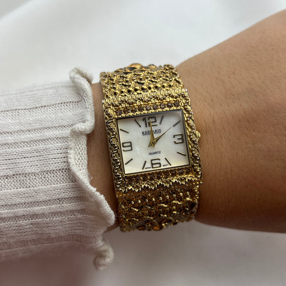 Detailed Flower Gemstone Watch