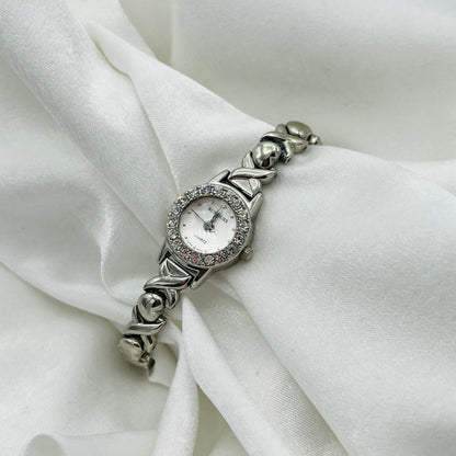 Diamanté Watch with Heart Strap