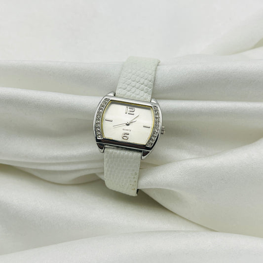 White Leather Watch