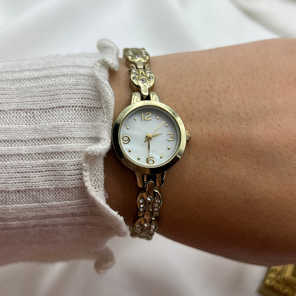 Classy Diamanté Gold-Tone Watch