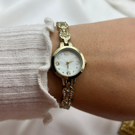 Classy Diamanté Gold-Tone Watch