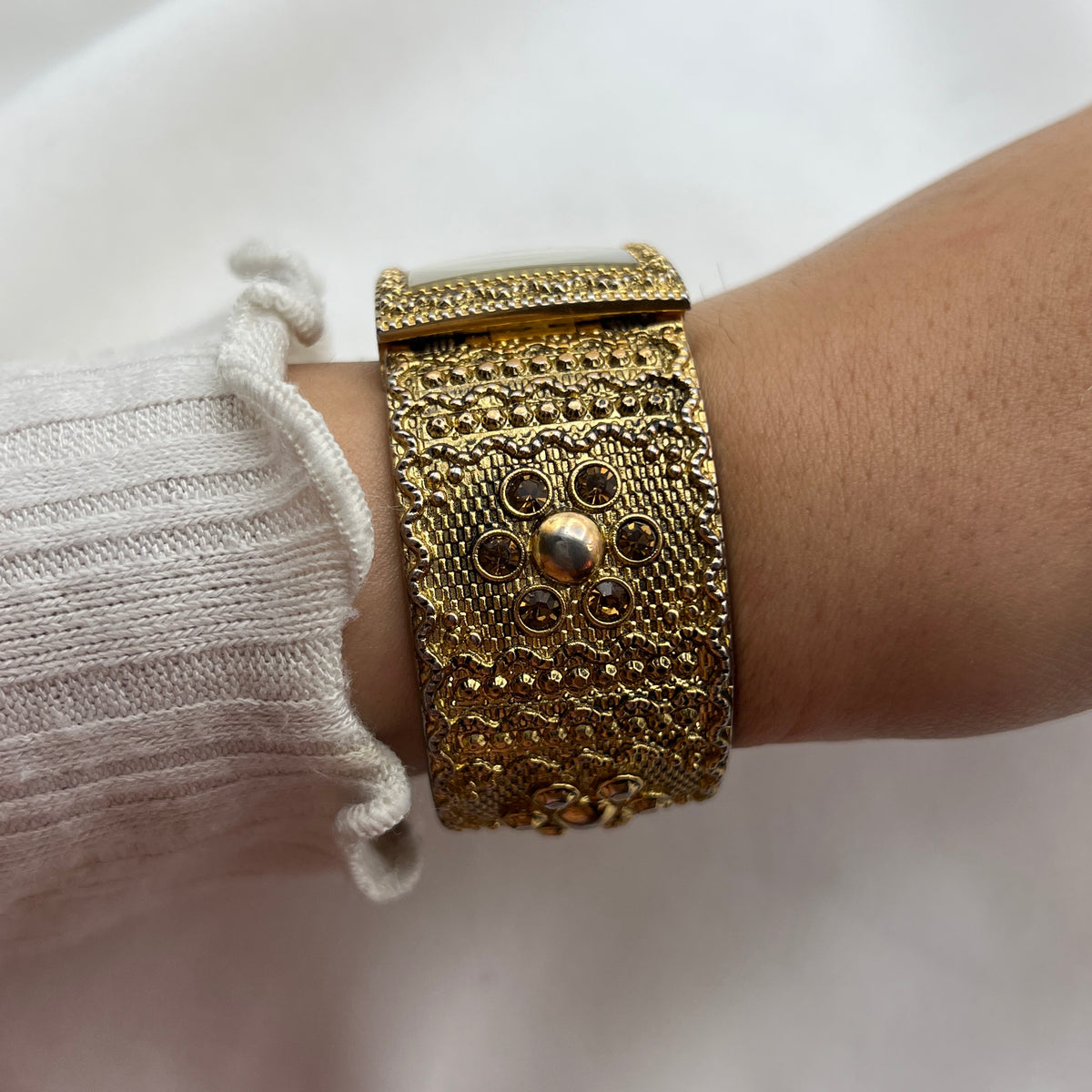 Detailed Flower Gemstone Watch