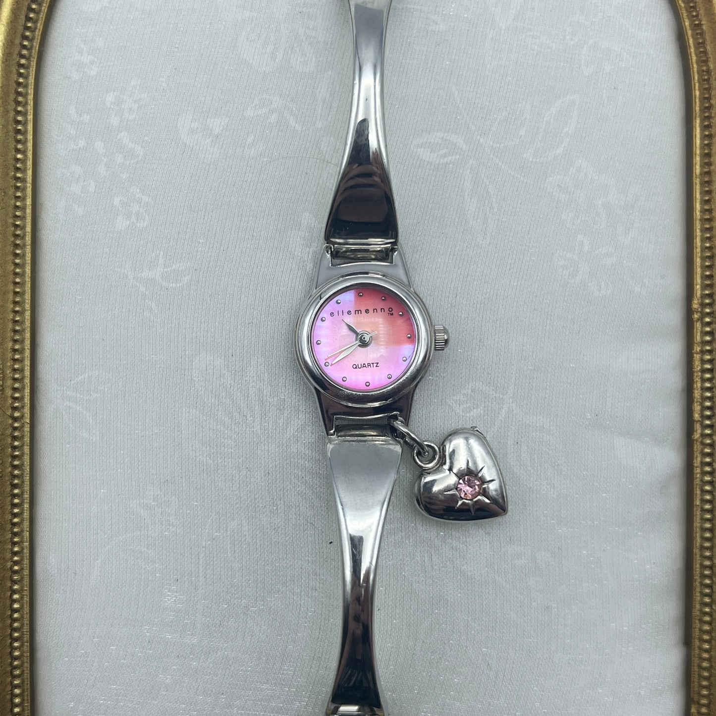 Y2K Pink Dial with Heart Charm Watch