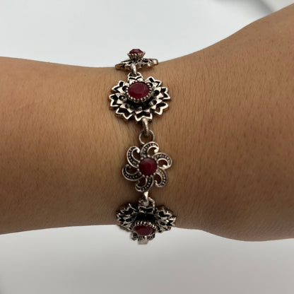 Red Flower Bracelet