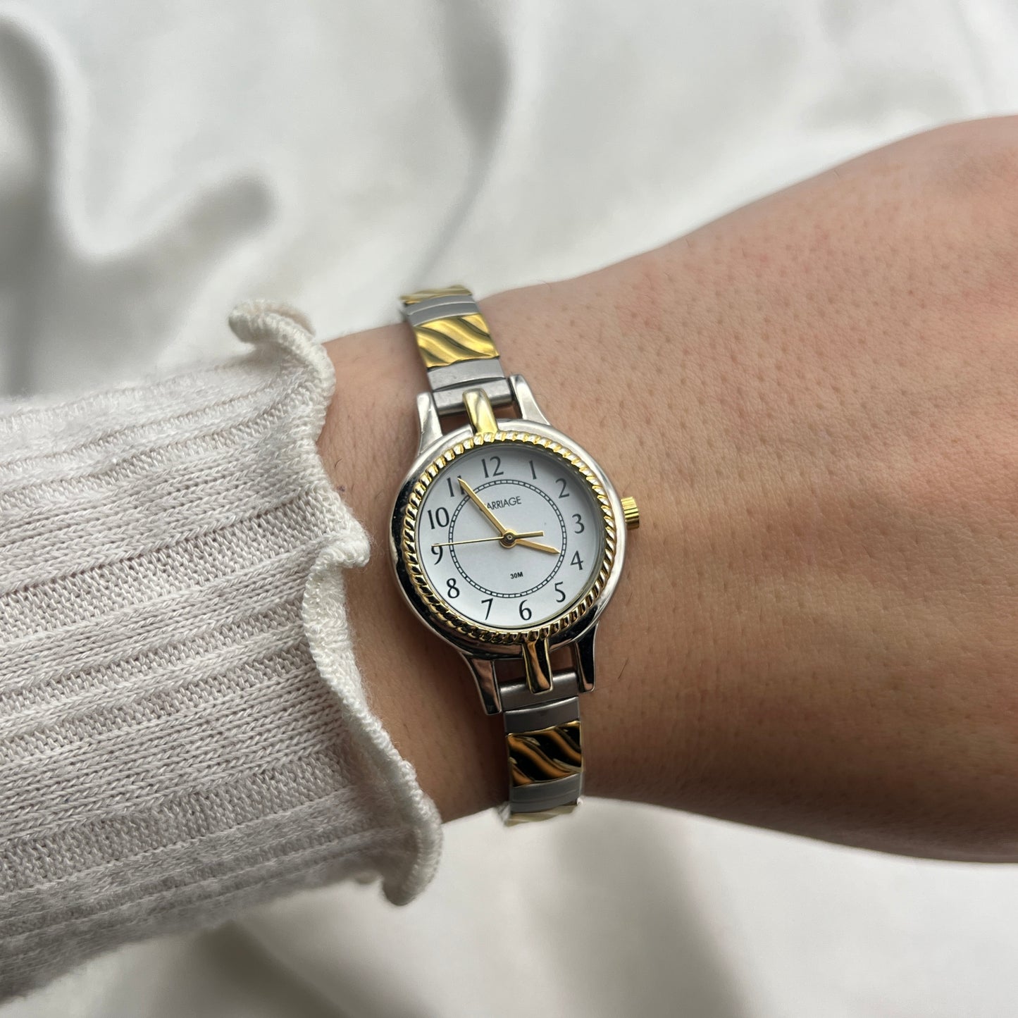 Two-Toned Wavy Detailed Watch