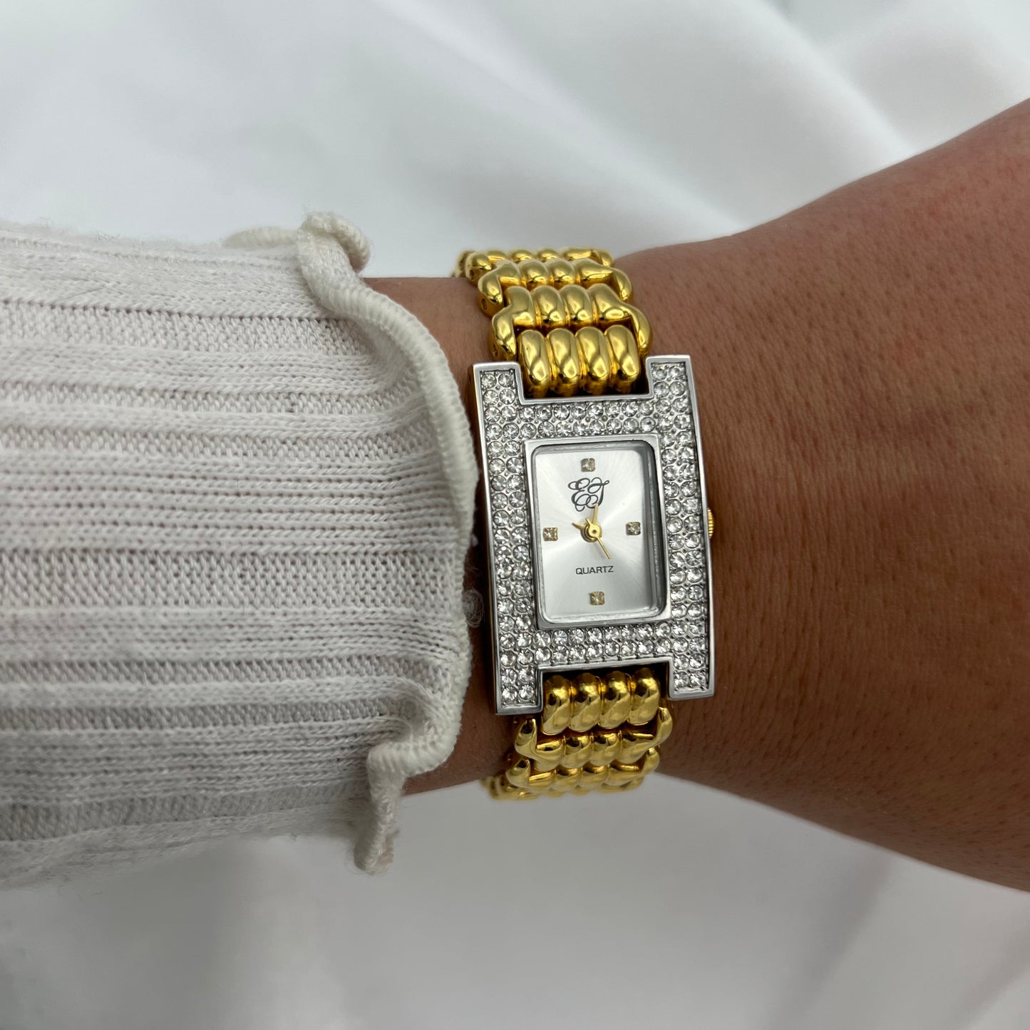 Gold-Toned Diamanté Watch