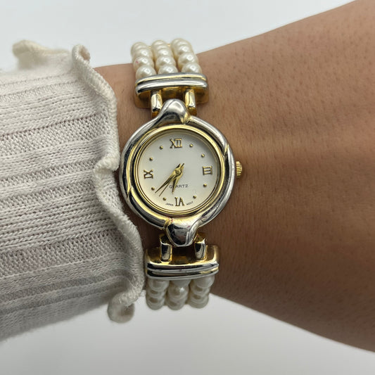Gold-Toned Pearl Watch
