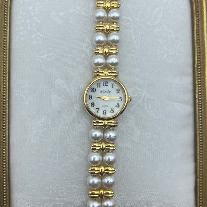 Stunning Pearly Gold Tone Watch