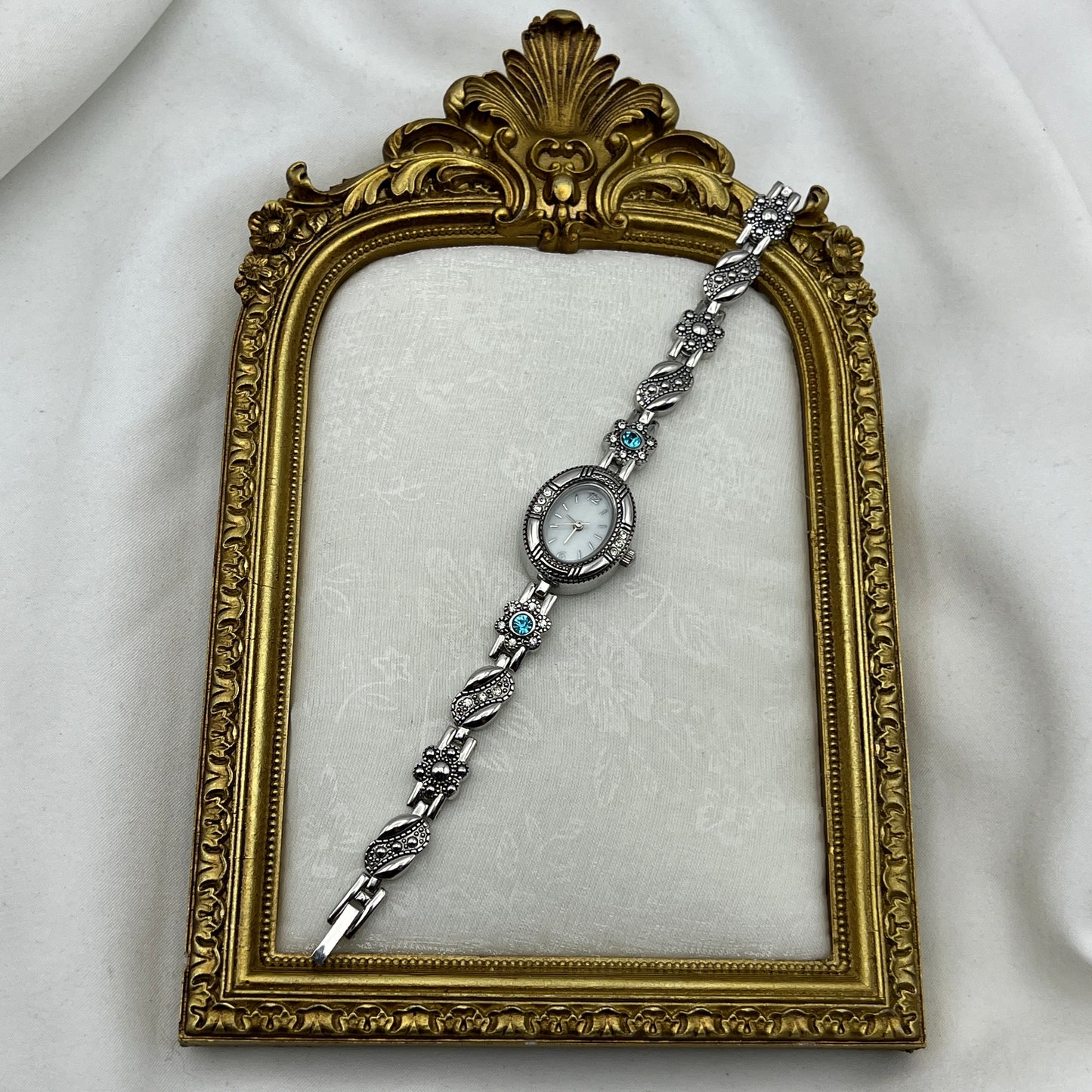 Blue Gemstone Flower Watch