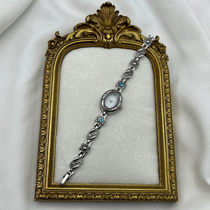 Blue Gemstone Flower Watch
