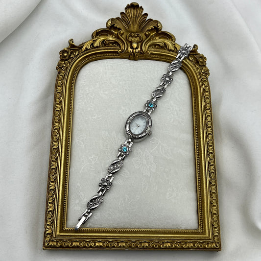Blue Gemstone Flower Watch