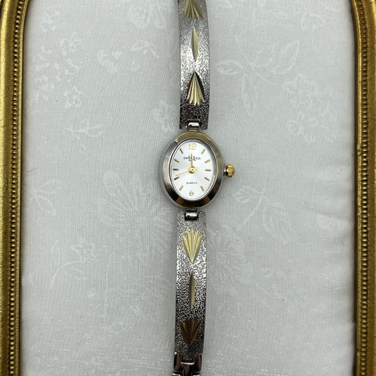 Carved Detailed Two-Tone Watch