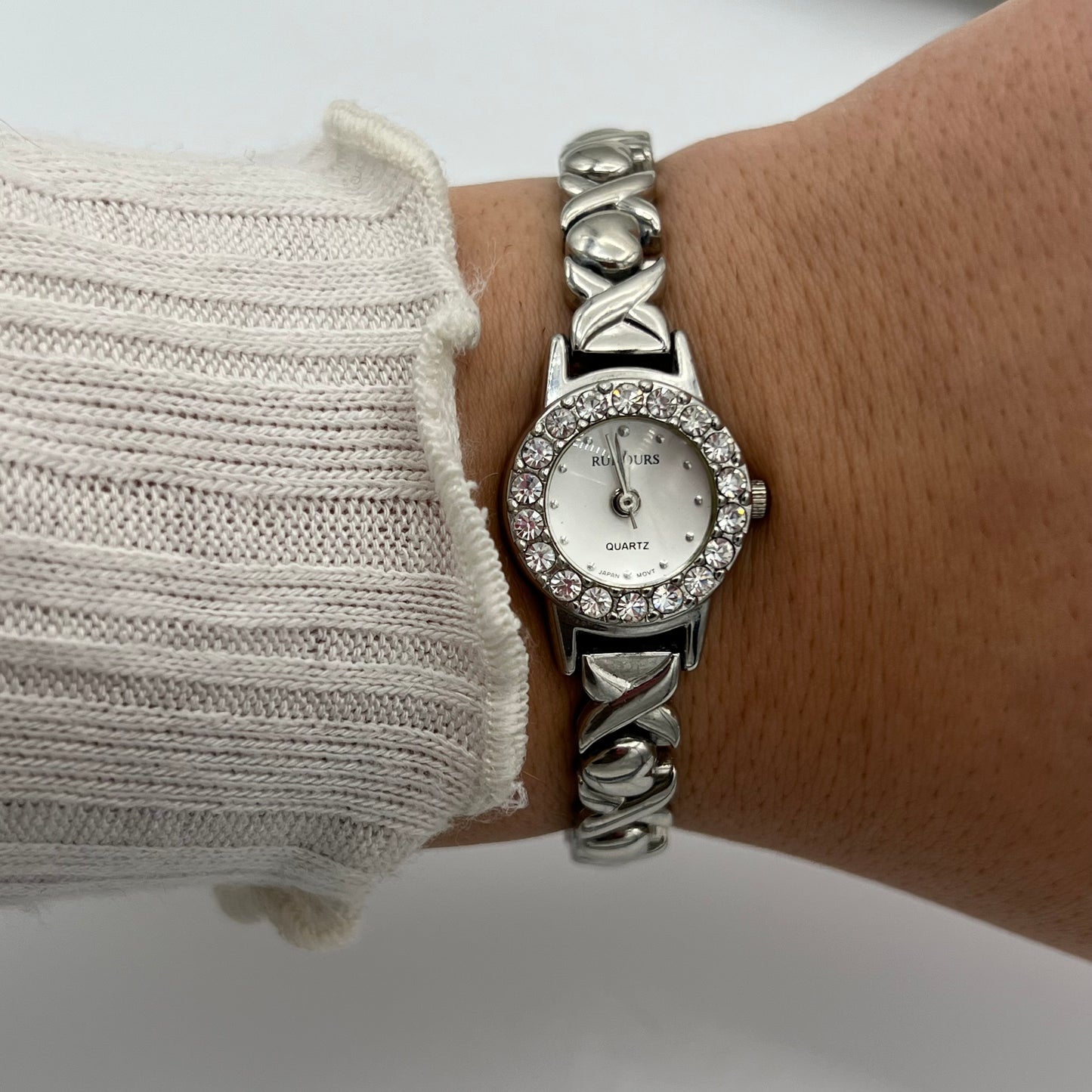Diamanté Watch with Heart Strap
