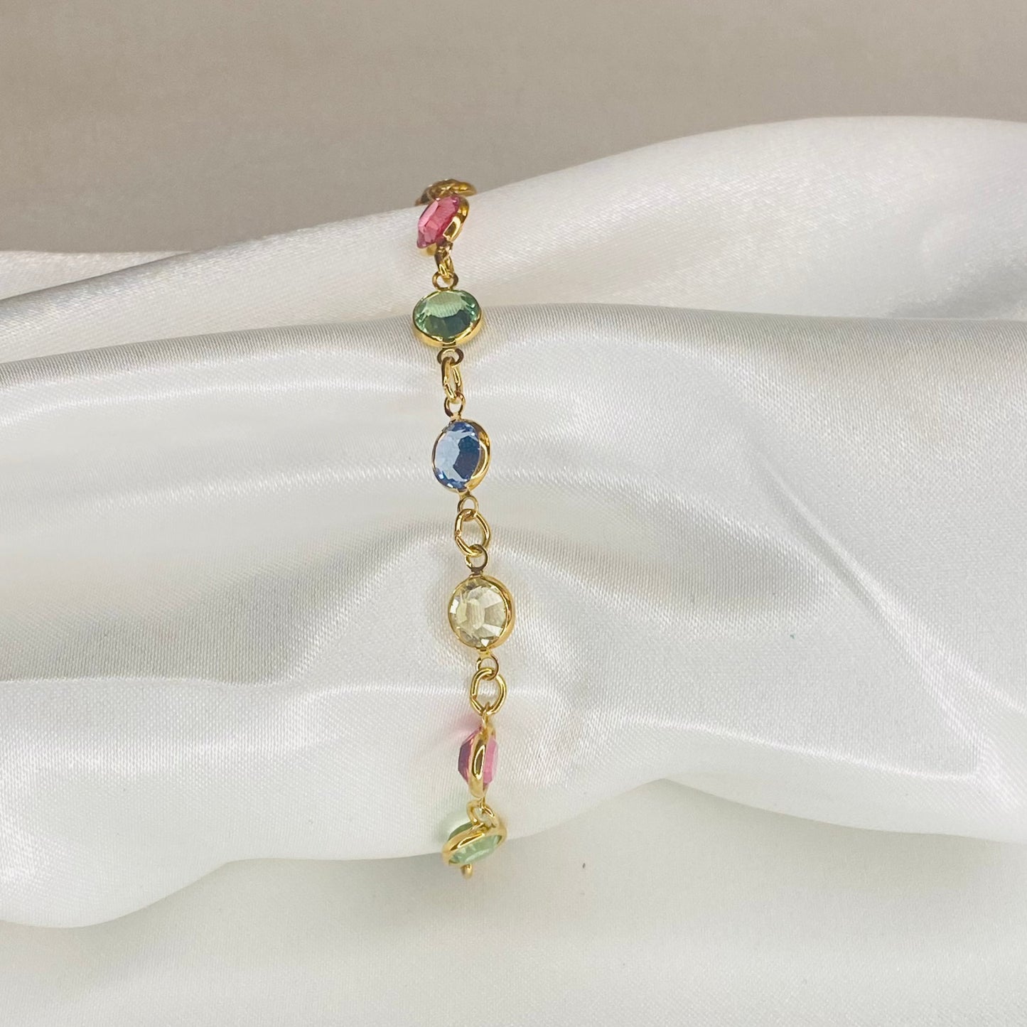 Dainty Multi-Colored Stone Bracelet
