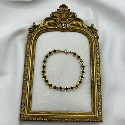 Avon Gold-Tone Black Beaded Bracelet