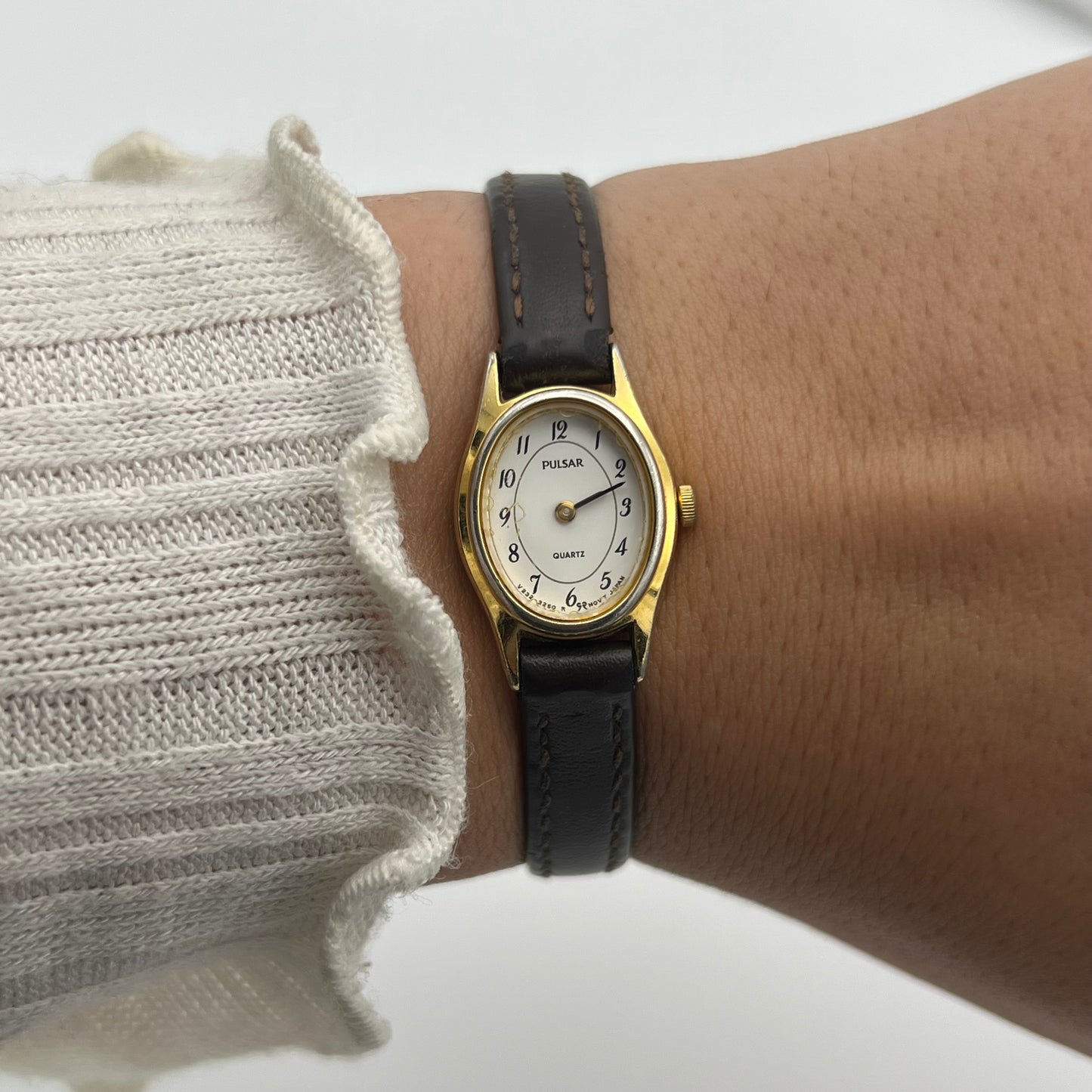Dainty Pulsar Brown Leather Watch