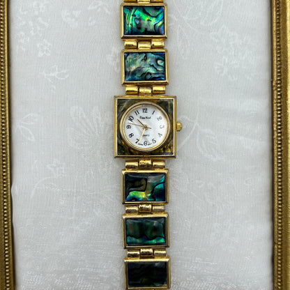 RARE Abalone Gold-Tone Watch