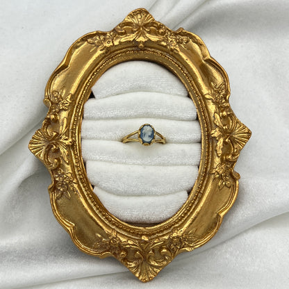 RARE Baby Blue Cameo Avon Pinky Ring