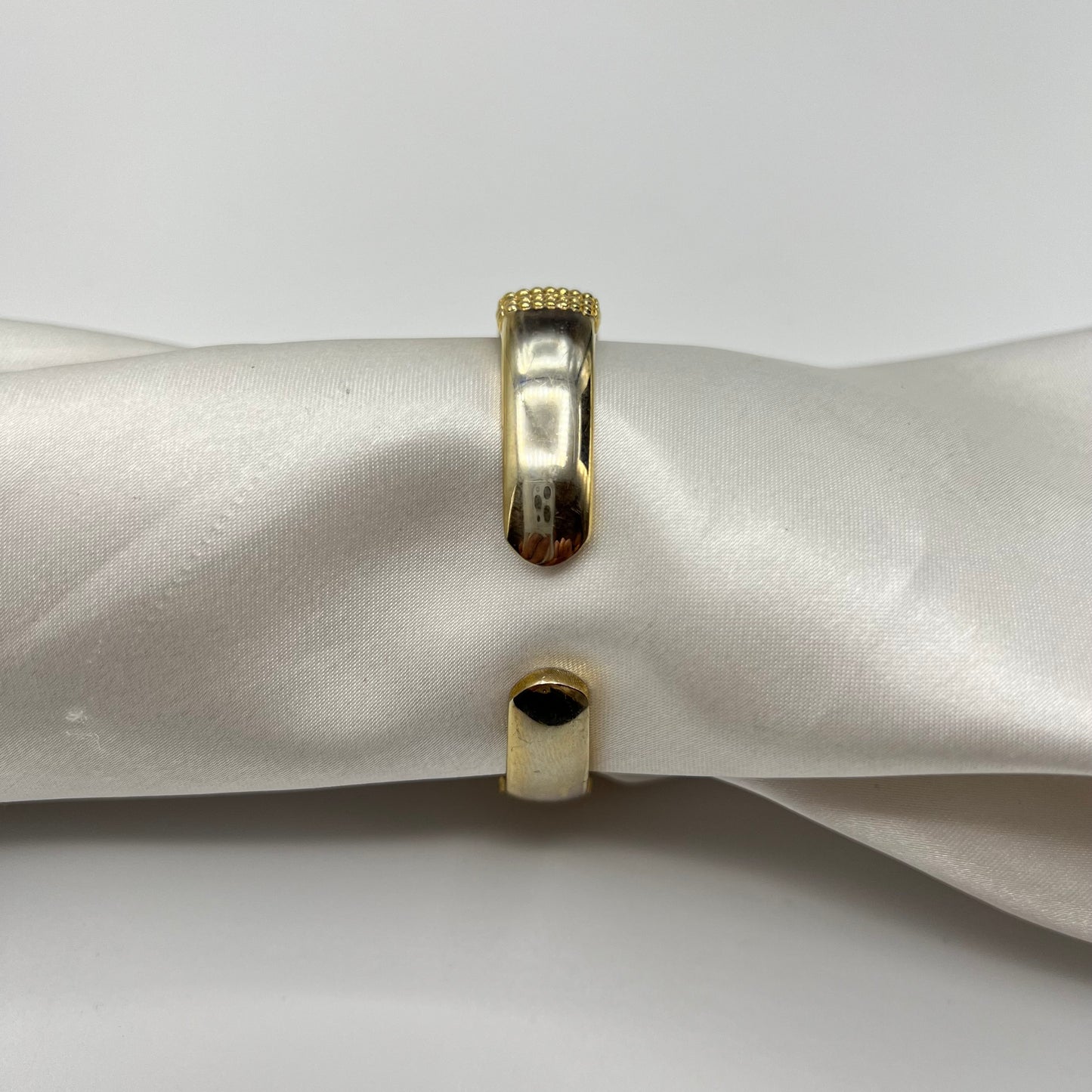 Gold Diamanté Cuff Watch with Mother of Pearl Dial