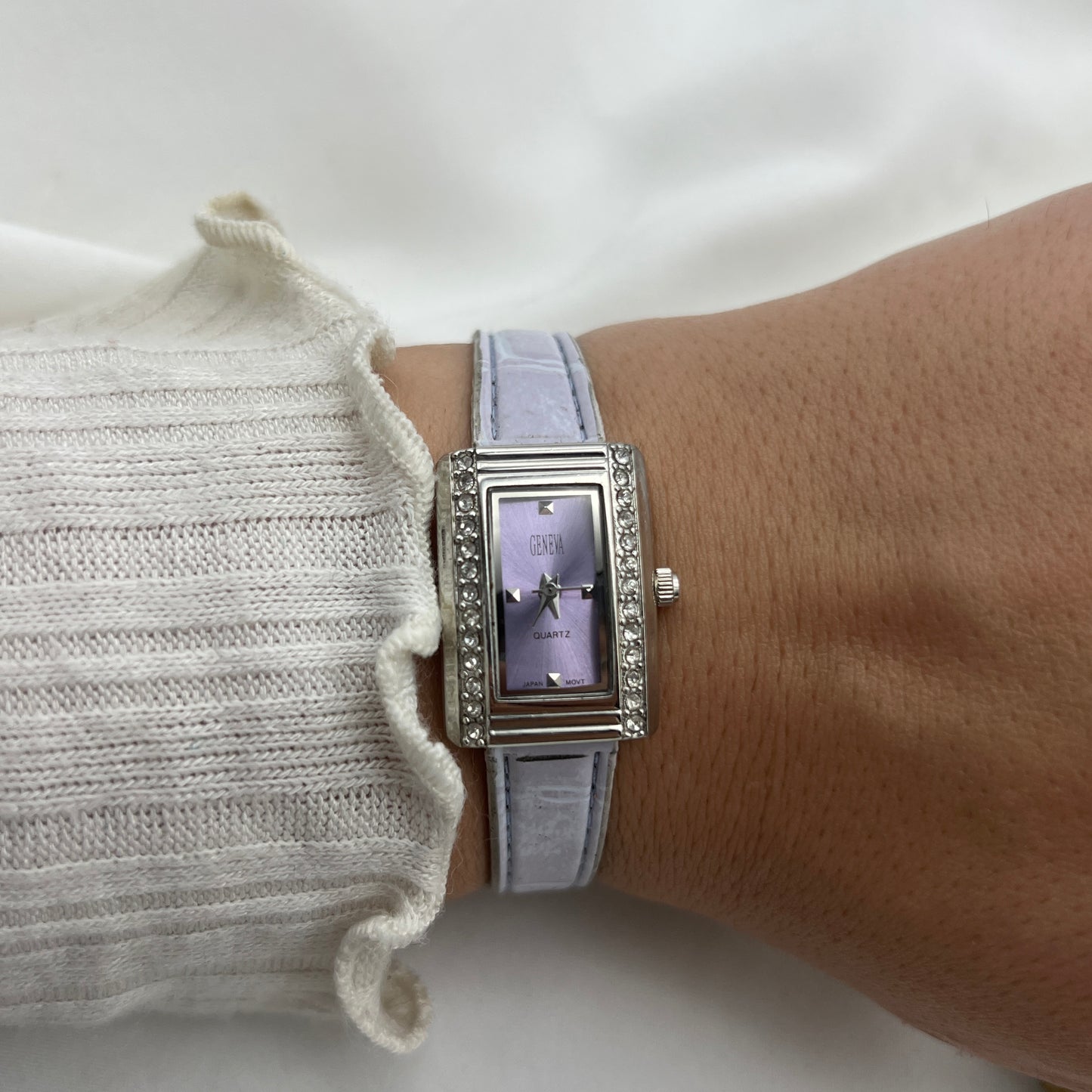 Diamanté Lavender Leather Watch